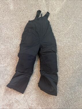 Lands' End Black Kids Snow Bib Overalls